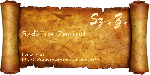 Szűcs Zerind névjegykártya