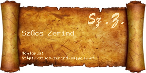 Szűcs Zerind névjegykártya