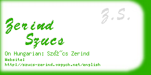 zerind szucs business card